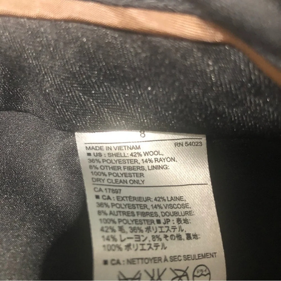 Banana Republic Reegan Wool Blend  Trousers Brown Herringbone pockets - Picture 5 of 12